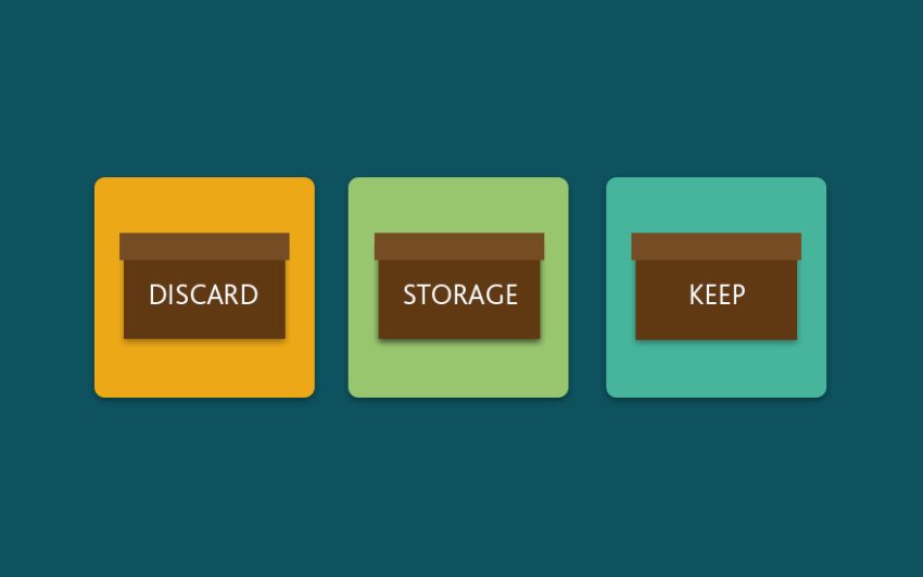 Discard, Storage, and Keep illustration